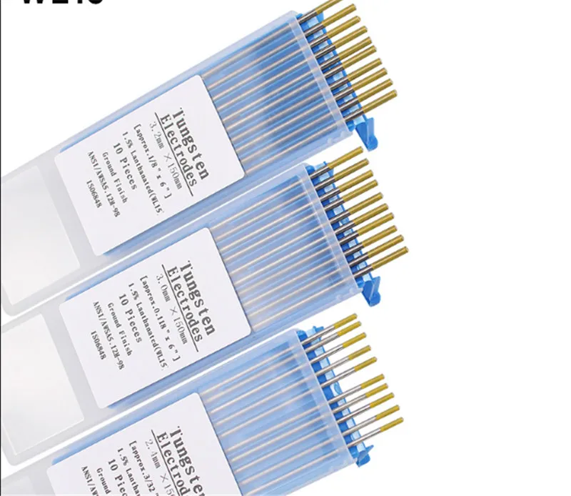 Вольфрамовая электродная головка WL15 10 шт. золотого цвета 1 0/1 6/2 0/2 4/3 0/3 2/4 0 мм * 150