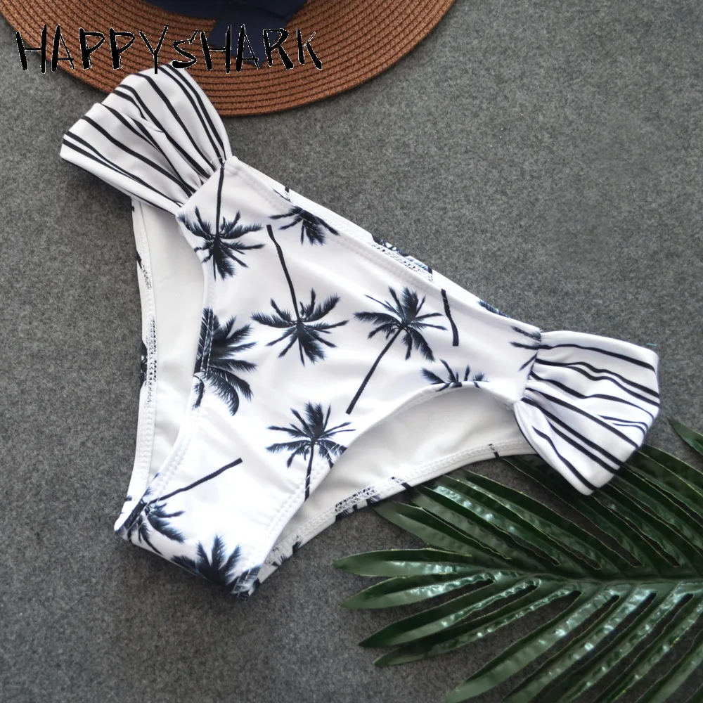 Женское бикини с низкой талией HAPPY SHARK купальный костюм пуш апом и принтом пальм