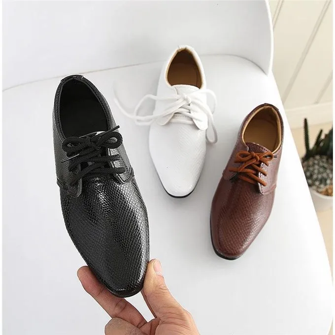 

Soft Comfortable Kids Leather Shoes British Style Flat Heel Student Shoes Formal Stage Performance Child Glossy Leather Shoes