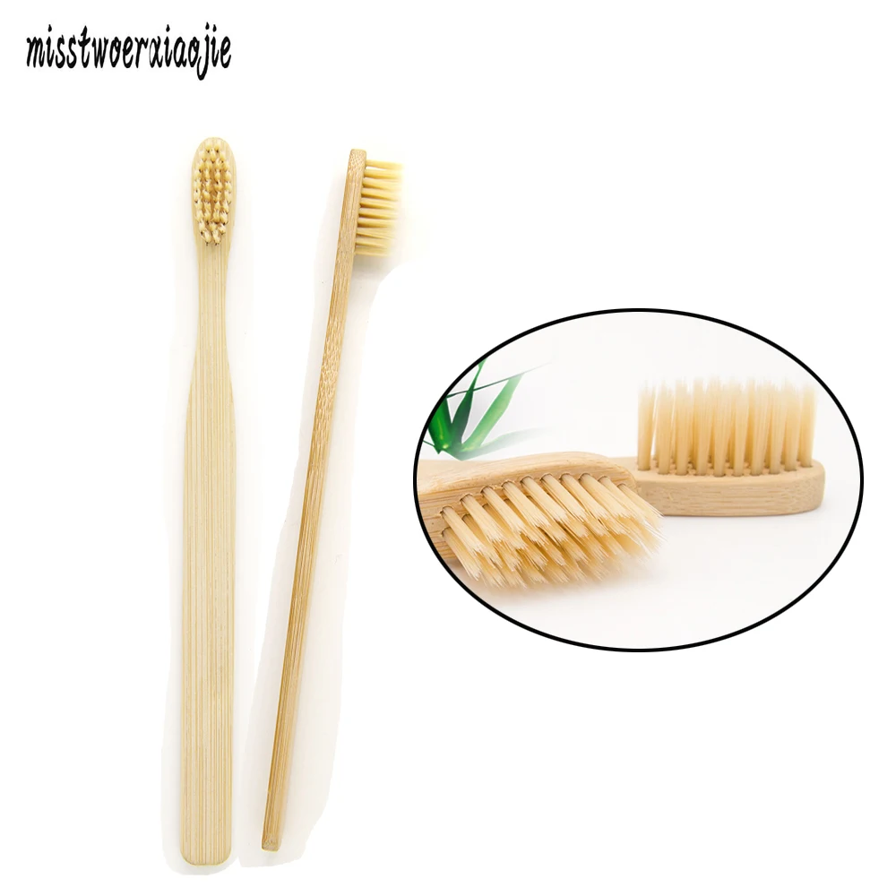 Natural bamboo toothbrush small soft bristle brush Children Toothbrush oral hygiene tooth green wooden tongue scraper | Красота и