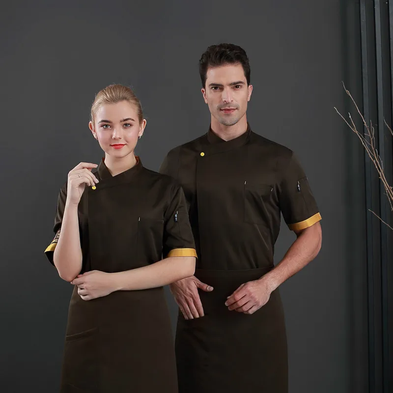Мужская куртка шеф-повара летняя дышащая рубашка повара еда обслуживание Ресторан выпечки кухонная Униформа отель барбершоп Рабочая одежда