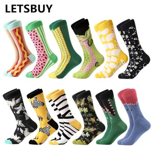 LETSBUY 12 партлот популярные мужские забавные носки из чесаного хлопка для свадебного платья в горошек с Стразы новые цветные носки