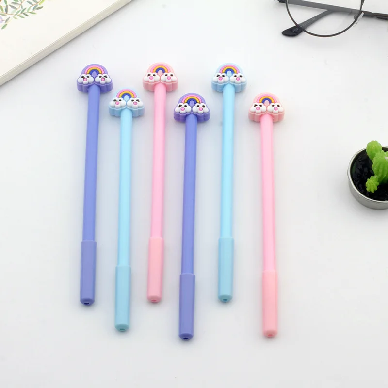 Милая облако Радужная гелевая ручка 0 5 мм Kawaii Мультфильм Bts нейтральные ручки для