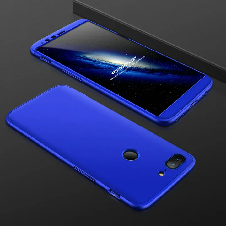 Blue Жесткая задняя крышка 3 в 1 для oneplus 5 T 5 высококачественный чехол для телефона премиум-класса с защитой от царапин и падения 360 Полный корпус чехол для oneplus 5 t - Цвет: Blue