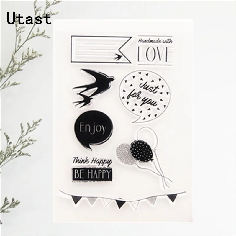 Прозрачные силиконовые штампы в виде воздушных шаров с надписью Love