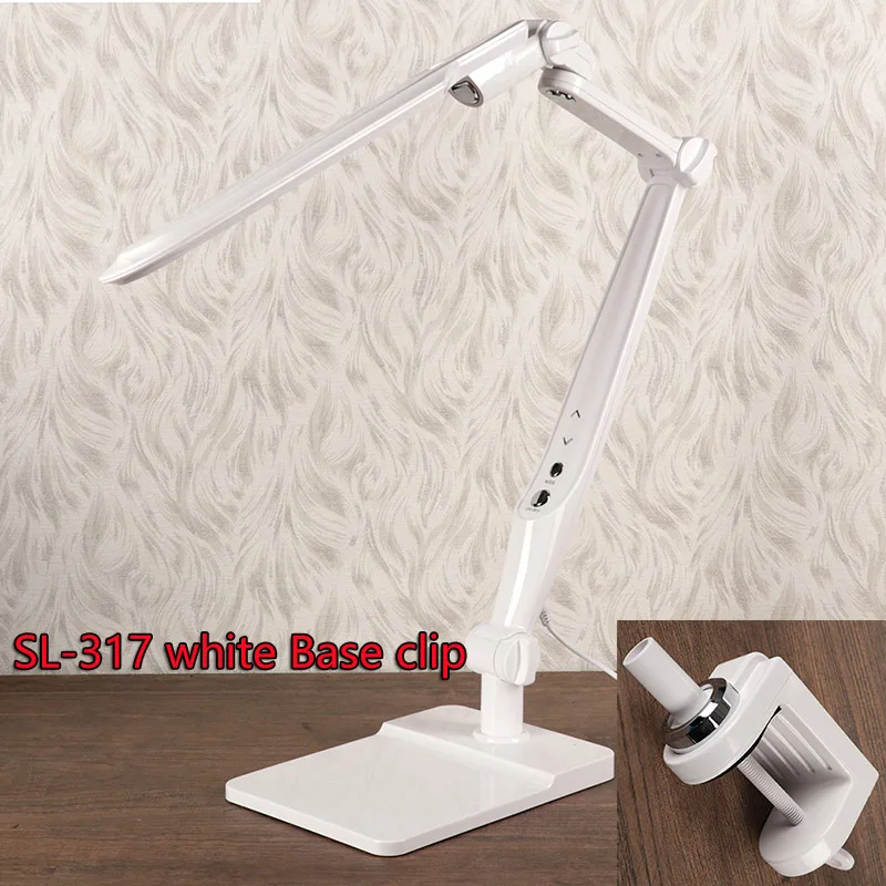 317white Base-Clip Onsale 10 Вт Светодиодный настольный светильник Для дома и офиса Сенсорное управление Освещение регулировка яркости Удобная регулировка высоты и угла наклона лампы стильный дизайн - Цвет корпуса: 317white Base-Clip