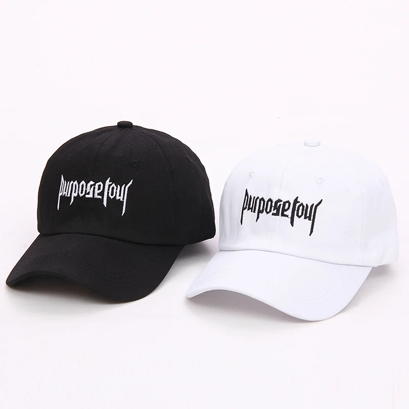 Purpose Tour Geborduurde бейсболка в винтажном стиле ретро Джастин Бибер Hoed Hoge Straat Dark Tij Cap s