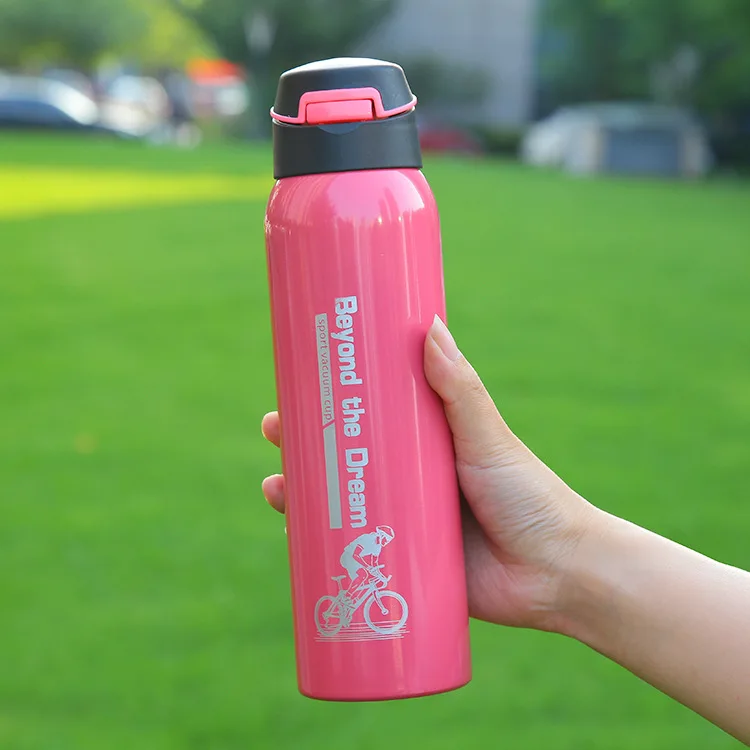 Портативные спортивные бутылки для воды термос с соломинкой из нержавеющей