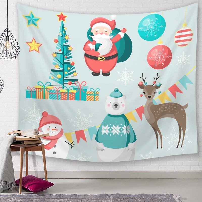 Серия Санта Клауса с принтом МАНДАЛА ГОБЕЛЕН Настенный декор хиппи гобелен