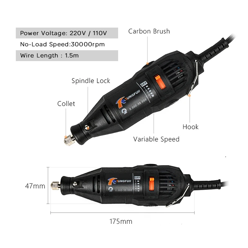 Электрическая мини дрель для дрели Dremel 220 В diy 361 шт. аксессуары вращающихся