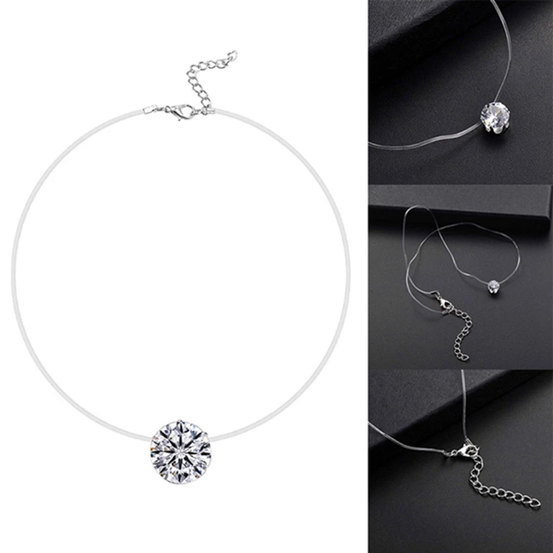 Ожерелье цепочка квадратной формы с 6 фианитами|Ожерелья подвеской| |