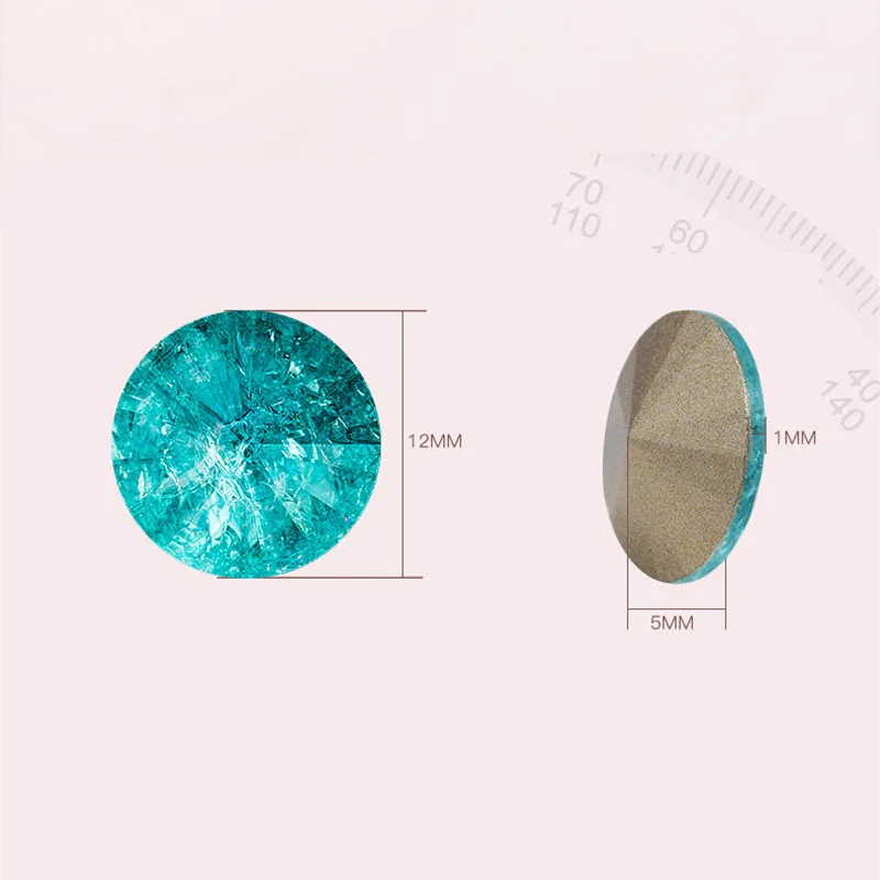 12mm K9 pointback glass rhinestones high quality Blue crystal Round shape glue on diy clothing/wedding Accessories | Дом и сад
