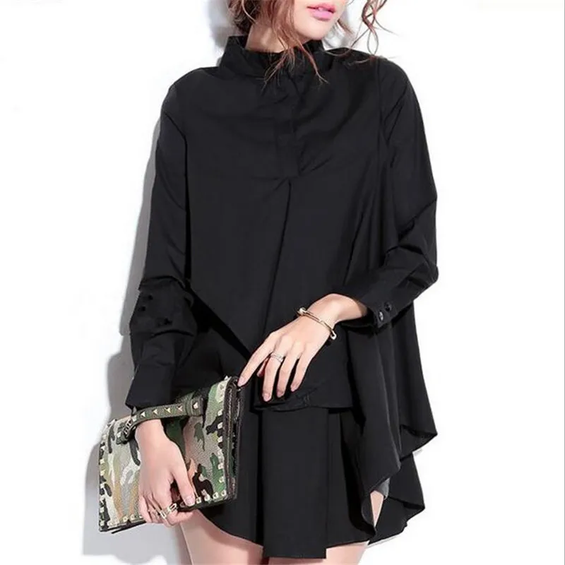 Женская шифоновая Свободная блузка с длинным рукавом в стиле оверсайз|loose blouse|loose