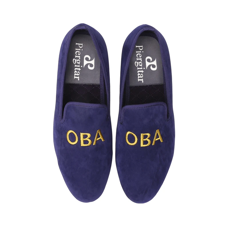 PIERGITAR new customize embroidery men party loafers Fashion prom and Banquet dress shoes British style smoking slippers | Обувь