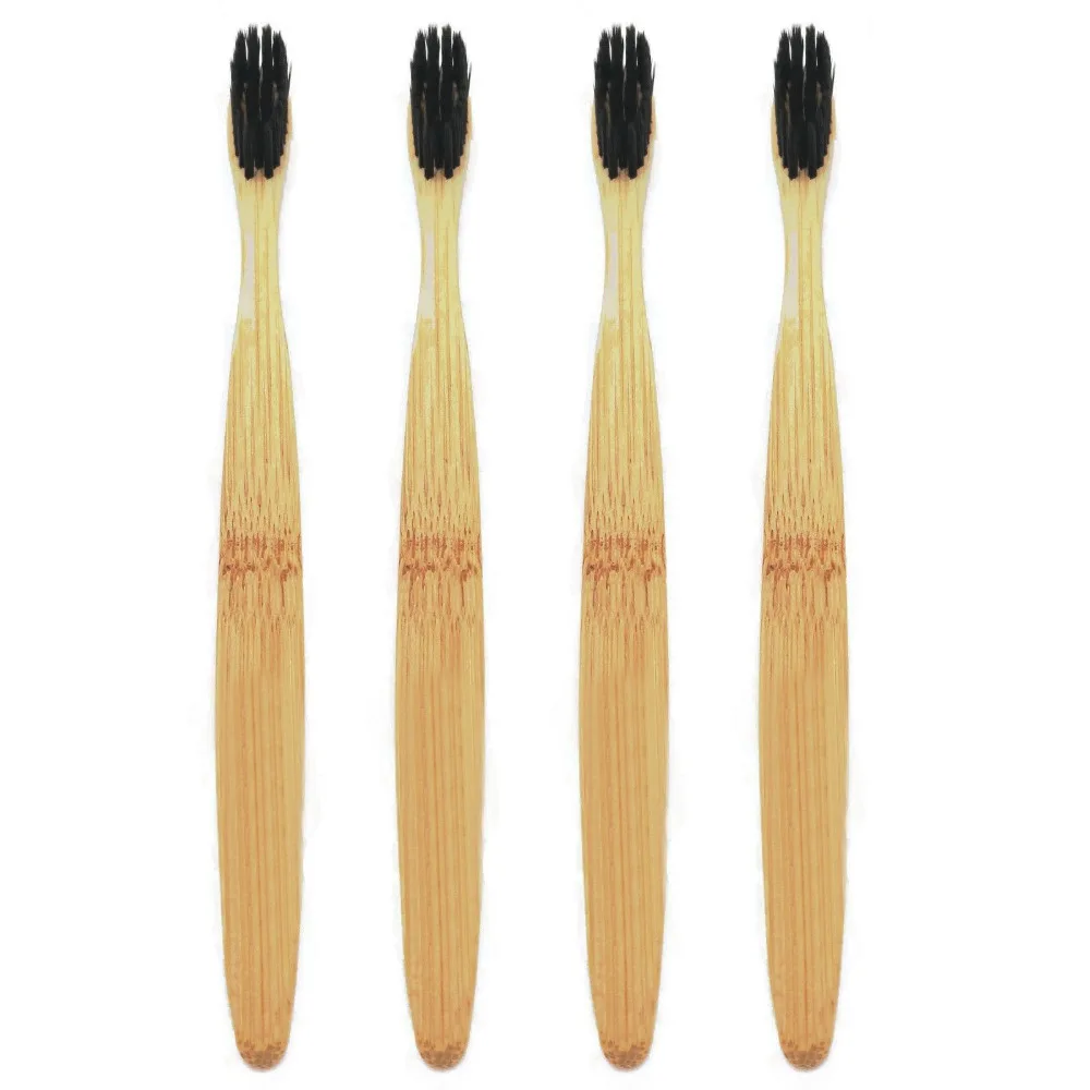 Оптовая продажа 1 шт. зубная щетка из натурального бамбука бамбуковая угольная
