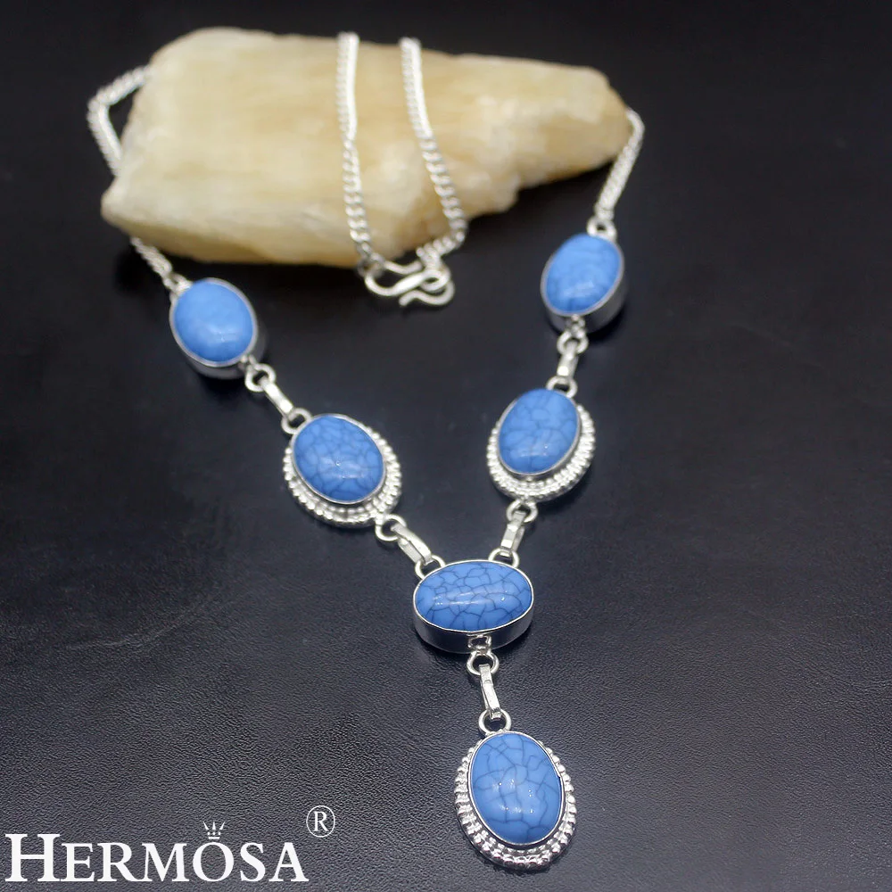 Hermosa ювелирных изделий Классическая мода HOWLITE 925 пробы серебро Для женщин Цепочки