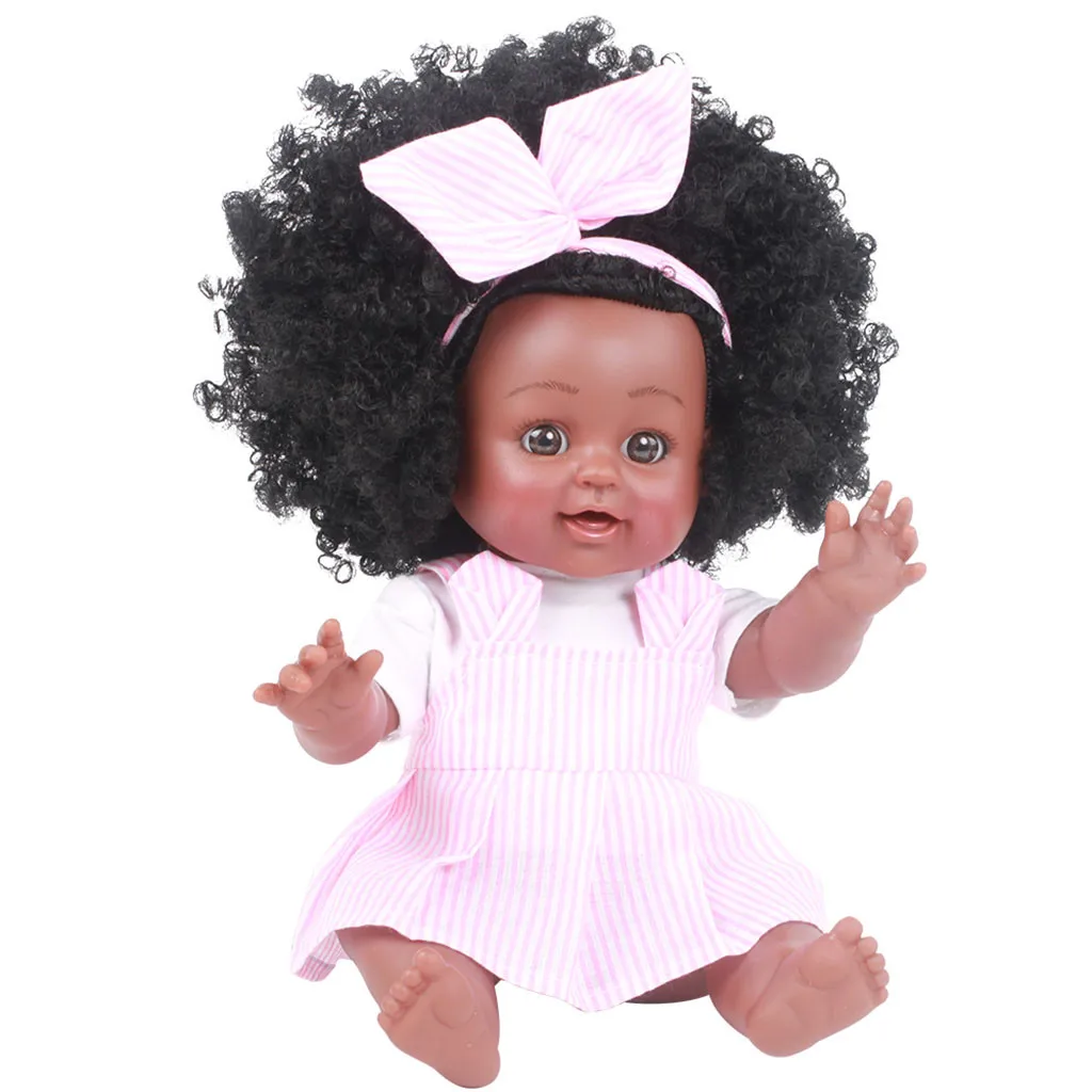 

HIINST Girl Baby African Black Girl Lifelike 35cm Dolls Baby Toys For Kids Children Girls Boys Babies Body Play Vinyl Dolls