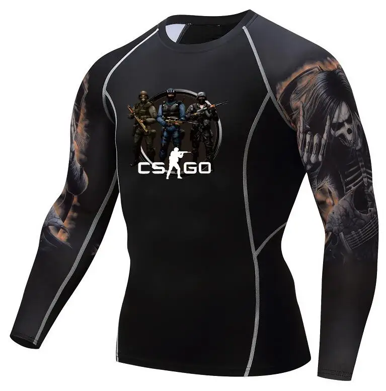 CS Go Для мужчин футболка Stampe компрессионка рубашка Бодибилдинг майка манише lunghe