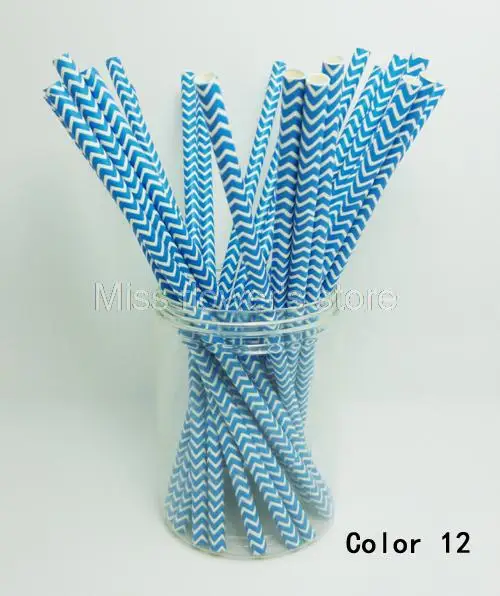 

25 шт. бумажные соломинки голубого орнамента полосатые питьевые соломинки для вечеринки, дня рождения свадебное украшение Цвет 12