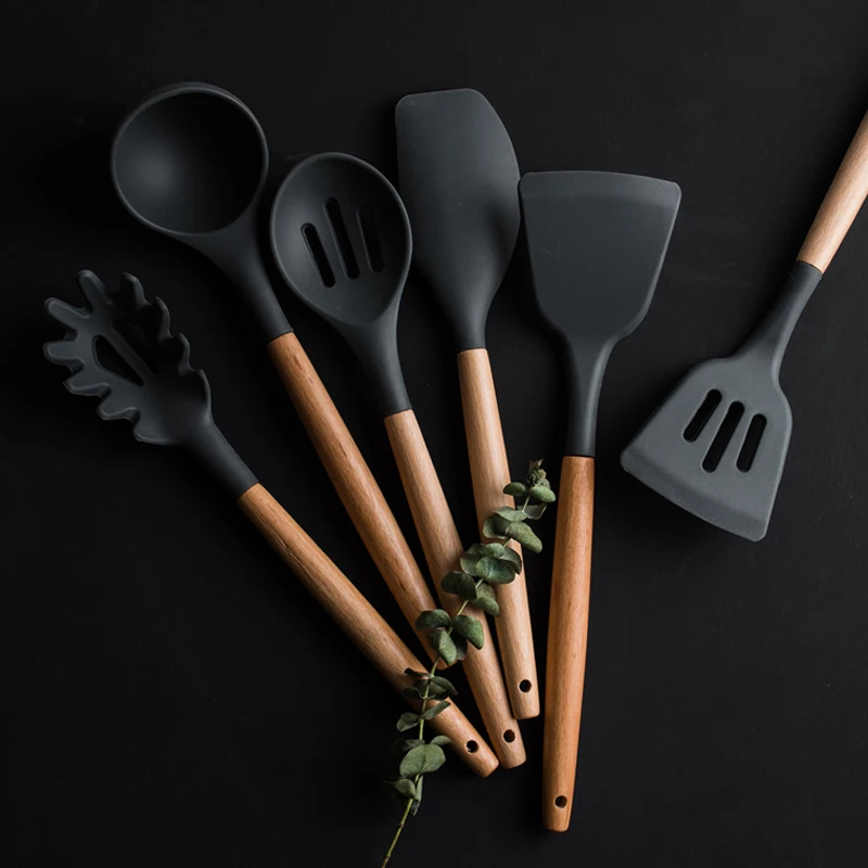 8 шт. набор силиконовых кухонных принадлежностей силиконовый шпатель шлицевая