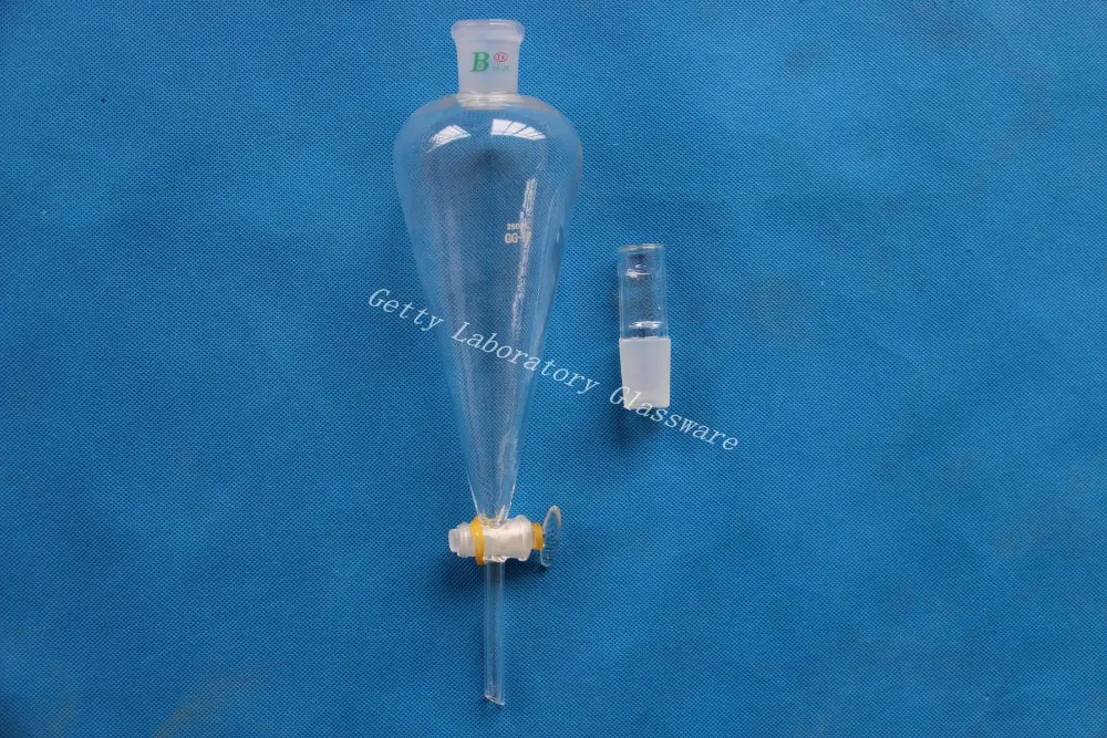 Пириформная разделительная Воронка 250 мл с прямым наконечником для капельного