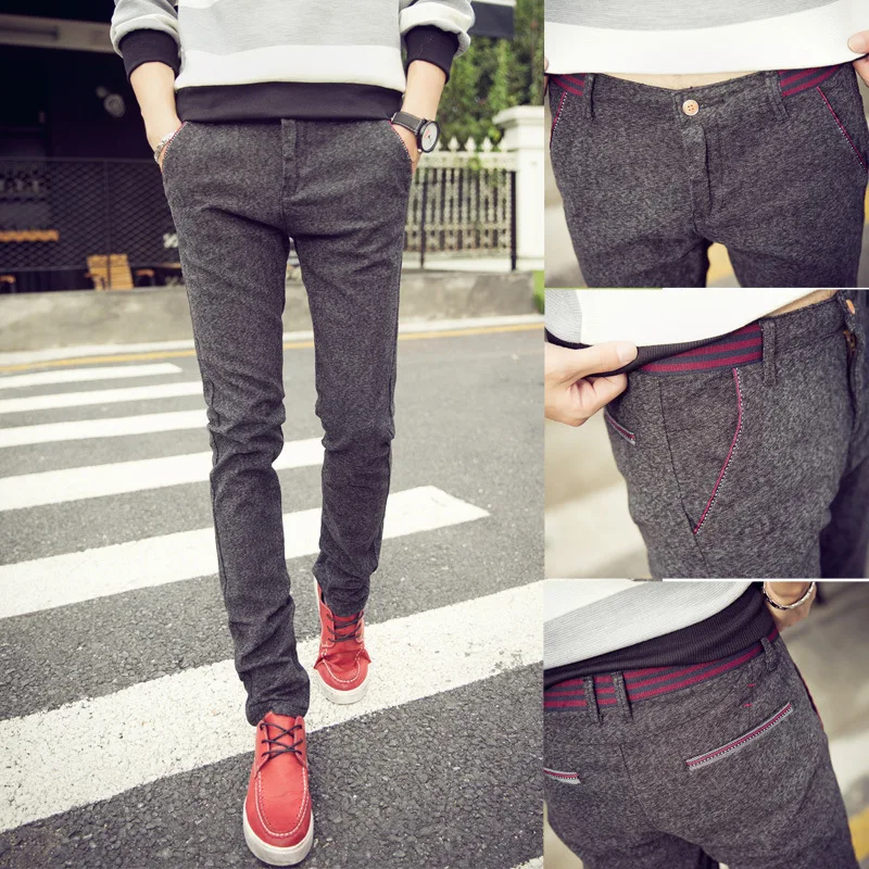 Новые мужские брюки клетчатые длинные повседневные хлопковые тонкие прямые