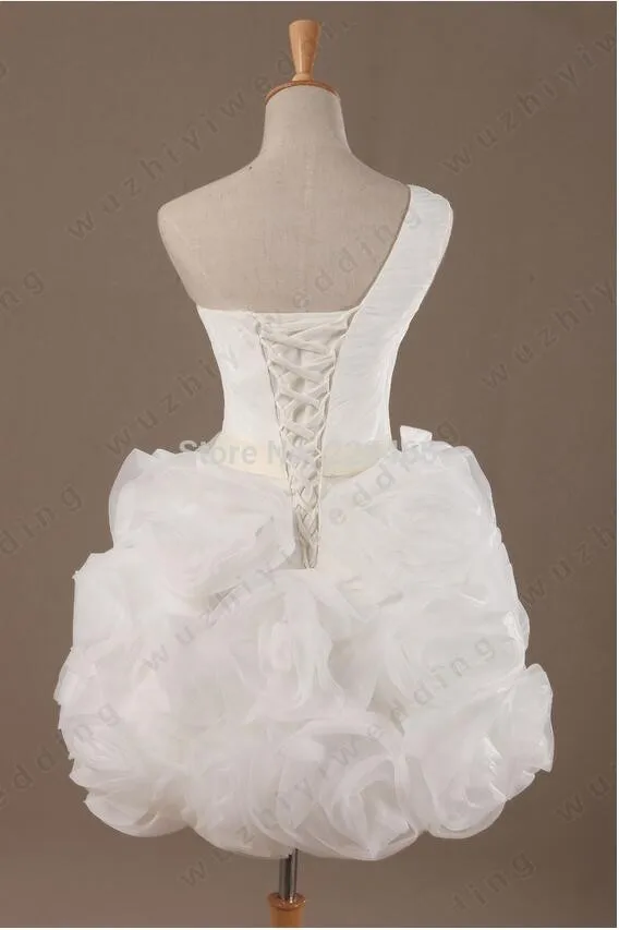 Одно Плечо Органзы босоножки Назад Кружева Бисером Аппликации Ручной Цветы