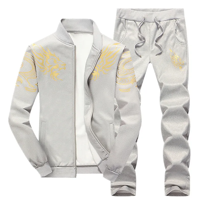 Sweatshirt Tracksuit men Spring Autumn Hoodie sweater jacket+ joggers sweatpants man Fashion printing sportwear Track suits | Мужская