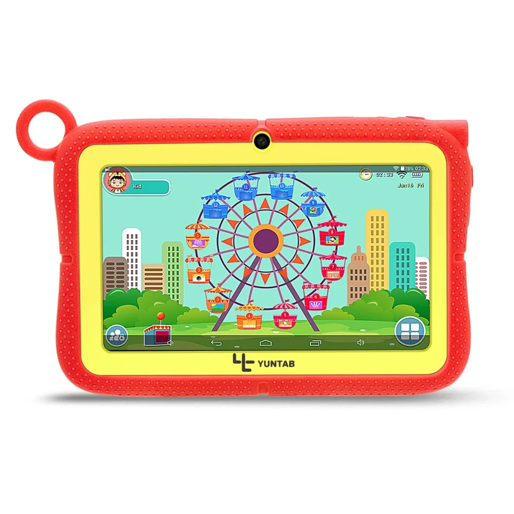 YUNTAB 7 &quotQ88R iWawa Дети планшетный ПК HD 1024*600 дисплей с родительским контролем