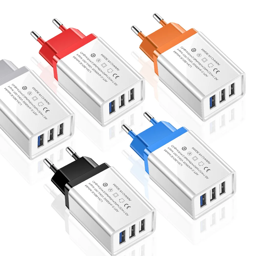 USB зарядное устройство с 3 портами 5 в/2 а, USB адаптер питания для путешествий, EU/US зарядное устройство, быстрая зарядка для iPhone, huawei, Xiaomi, USB зарядное устройство для телефона s