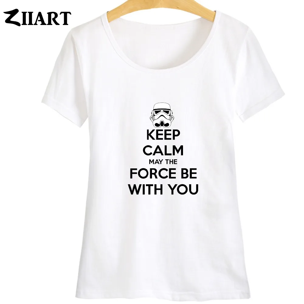 Звездные войны KEEP CALM MAY THE FORCE BE WITH YOU одежда для пары летние женские футболки с
