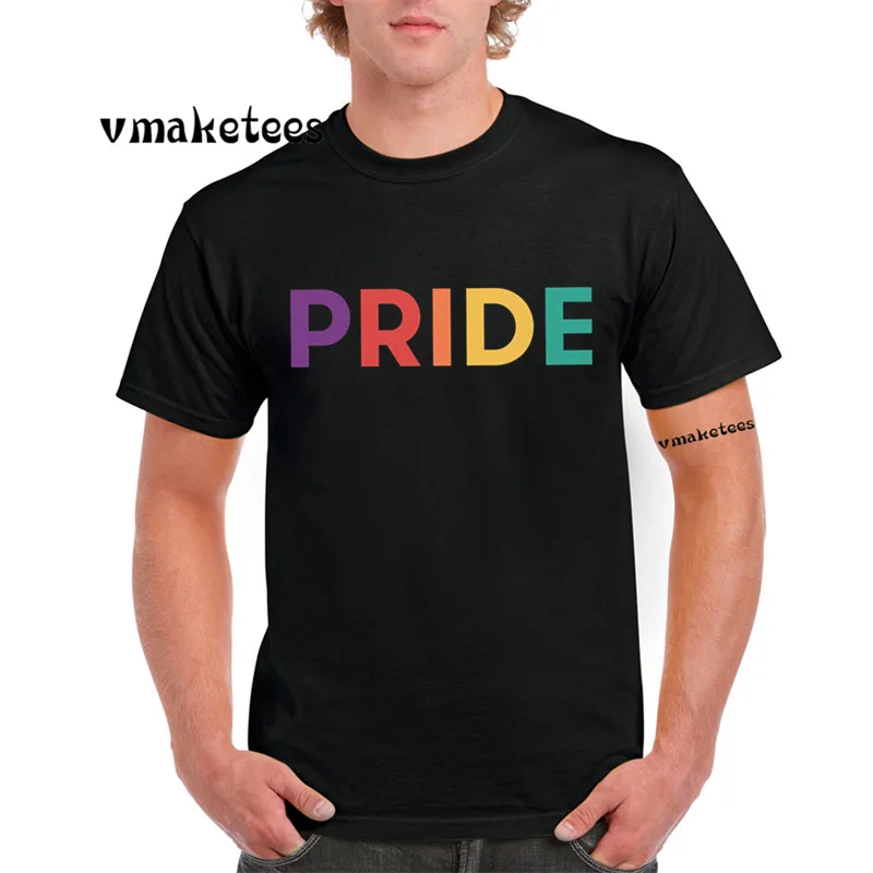 ЛГБТ Прайд месяц Мужская футболка LGBTQ Pride Футболка хип хоп Повседневная с принтом