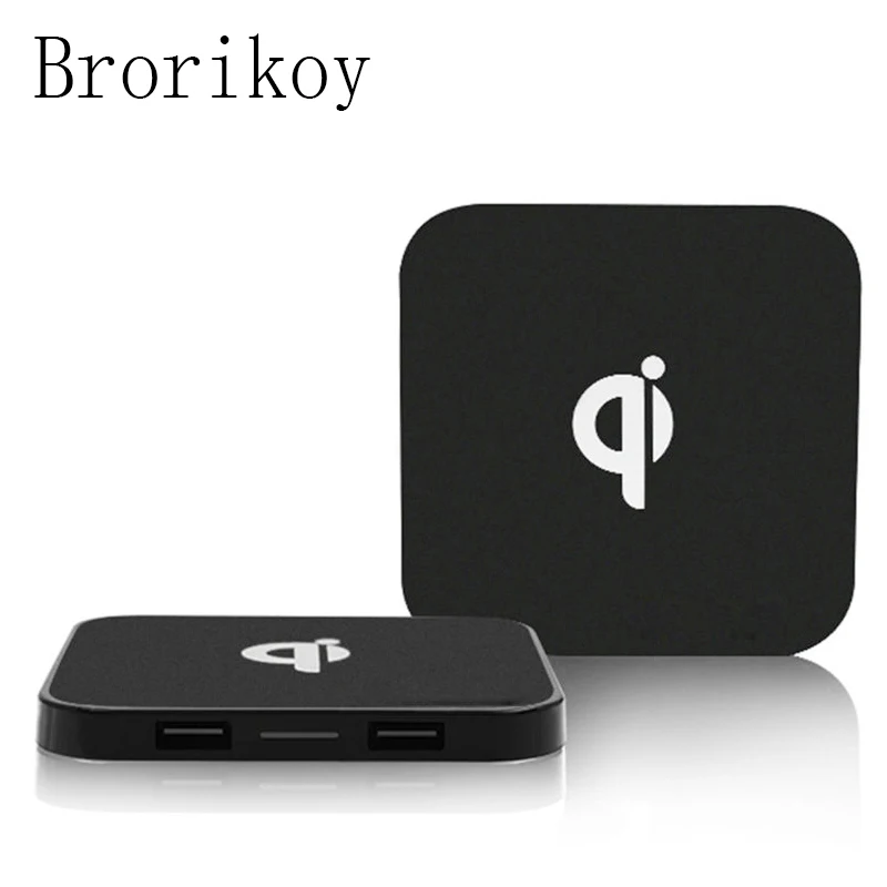 Беспроводное зарядное устройство Qi с 2 USB зарядными устройствами док станция для
