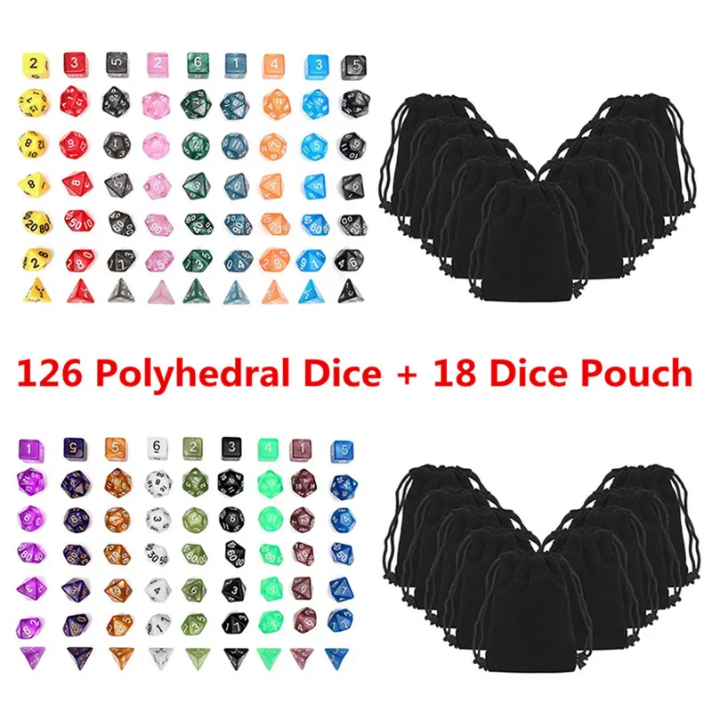 126 шт. многогранные игральные кости 18 наборов|polyhedral dice set|dice setpolyhedral |