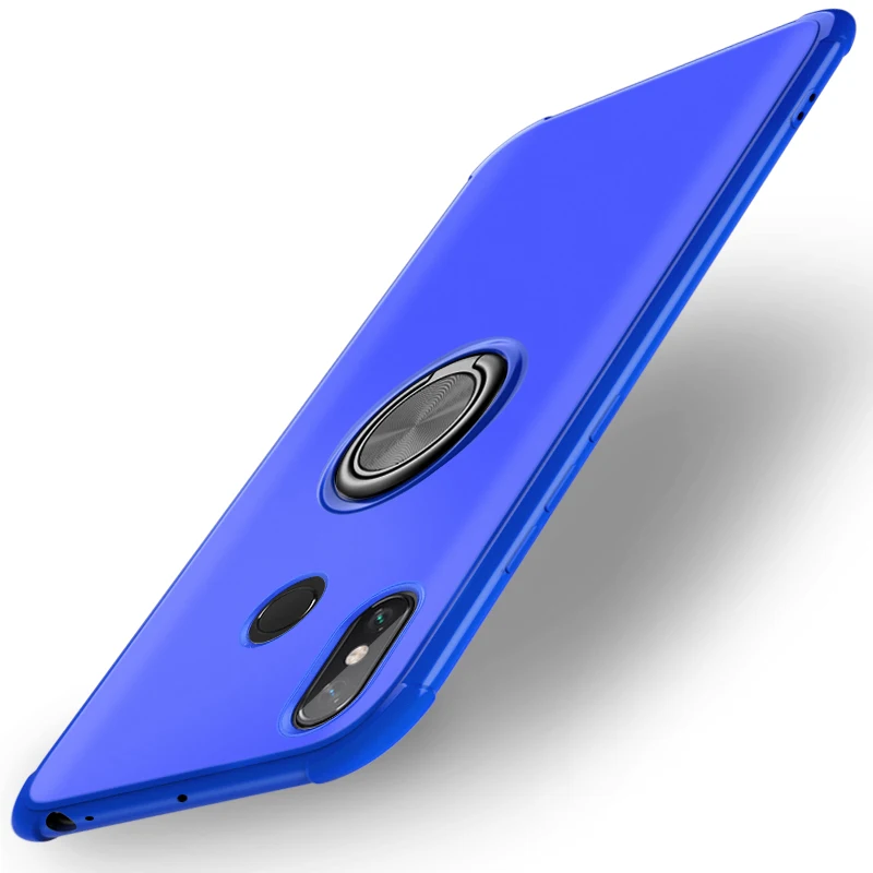 Чехол для телефона для Xiaomi mi Max 3 пальца кольцо держатель мягкий силиконовый Магнитный кронштейн чехол для xiomi Xiaomi mi Max 3 mi Max3 Max3 чехол - Цвет: Blue