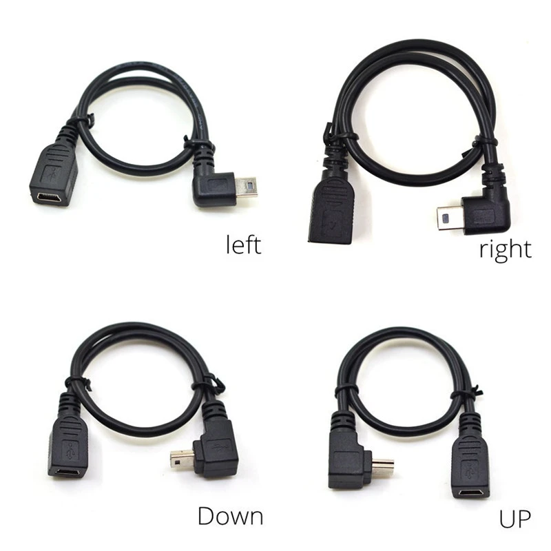 90 градусов, с 4мя фазами, мини-флеш-накопитель USB с гнездовым mini B(папа) 5-контактный кабель адаптер 0,25 м
