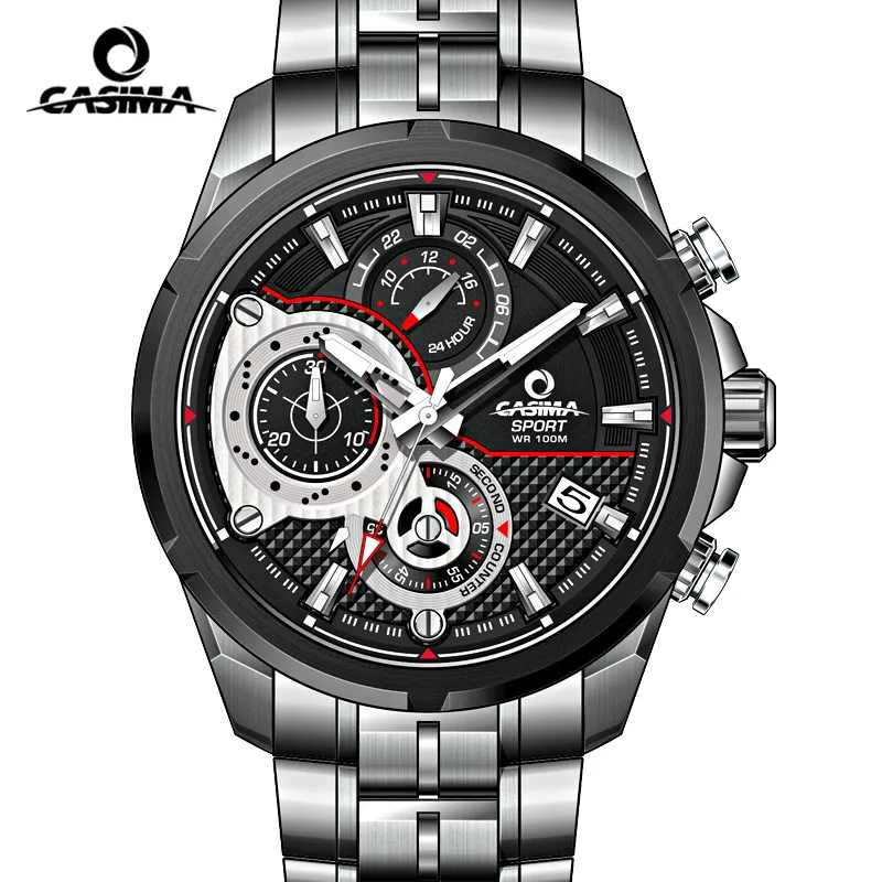 Роскошный бренд CASIMA спортивные мужские часы reloj hombre со стальным ремешком Мужские