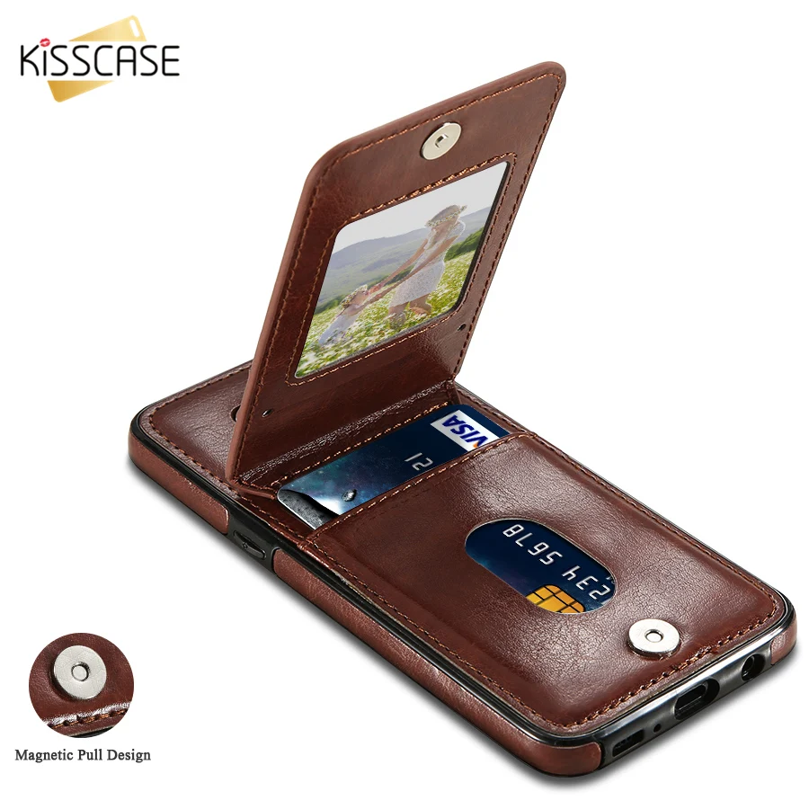 Kisscase кожа флип чехол для samsung Galaxy Note 9 S9 S8 плюс держатель для карт сзади флип-чехол для samsung S6 S7 Edge Кошелек Случаях чехол для samsung Galaxy S9 S8 плюс чехол для samsung Galaxy S7 S6 край Note 9