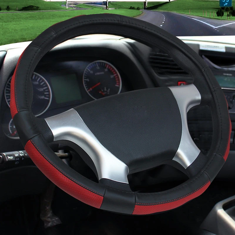 Чехол на руль автомобиля оплетка из воловьей кожи для руля 36 38 40 42 45 47 50 см|Чехлы