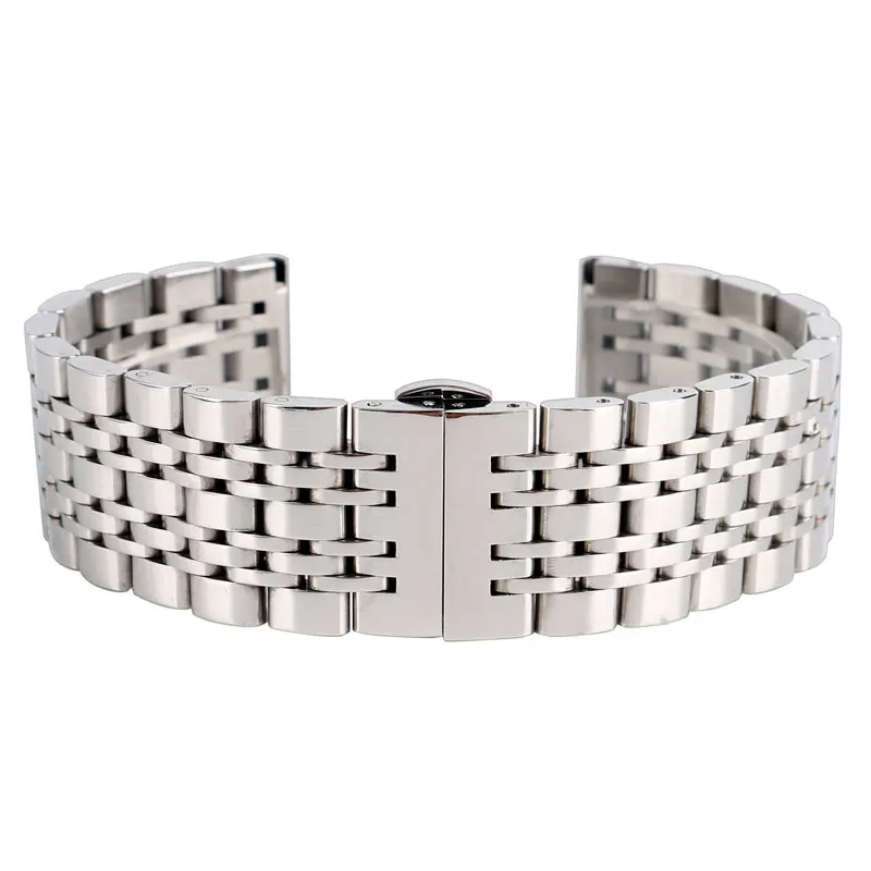 Ремешок для часов 20 мм 22 24 роскошный серебристый ремешок из нержавеющей стали с