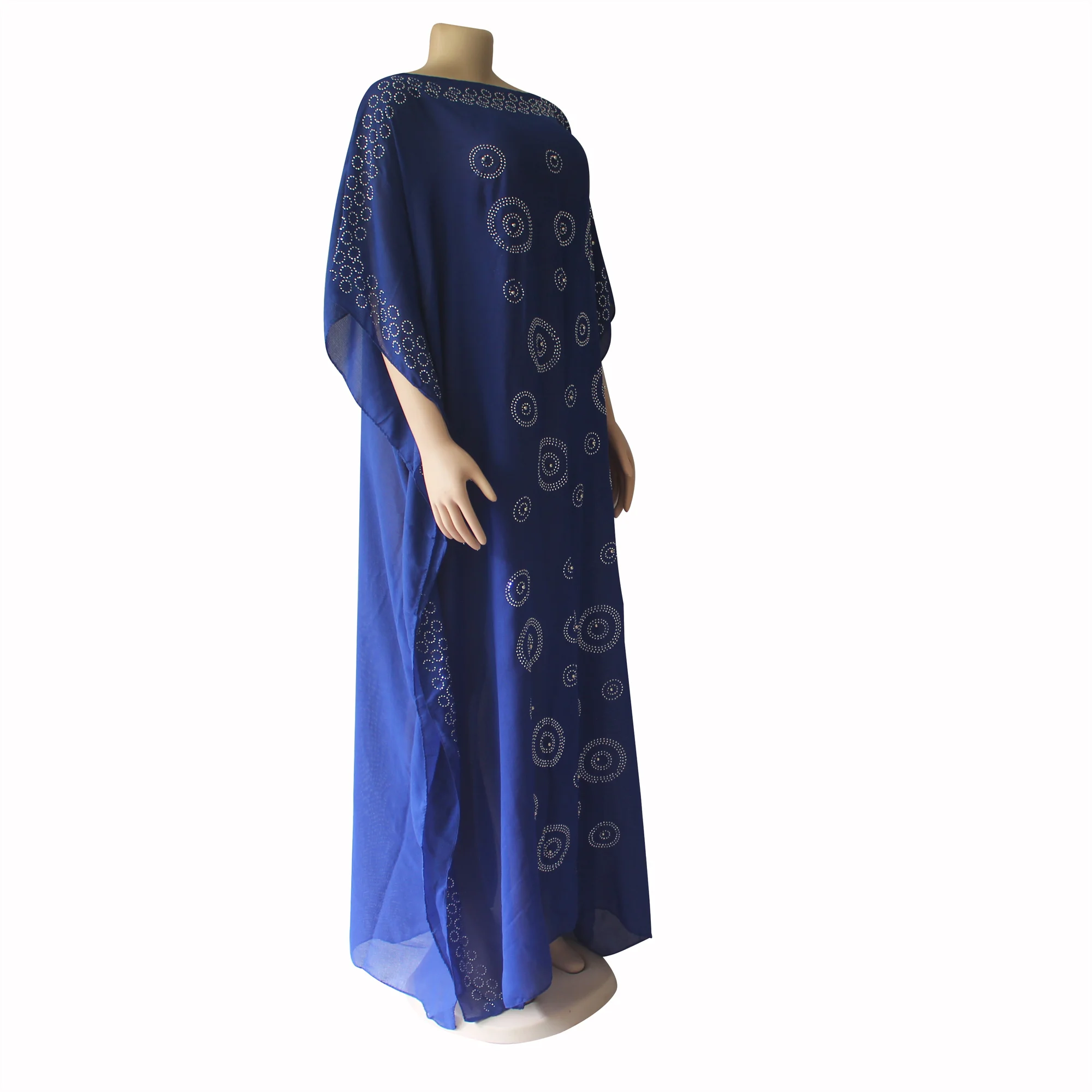 Tilapia abaya летнее платье с вырезом лодочкой и большим синим разрезом vestidos