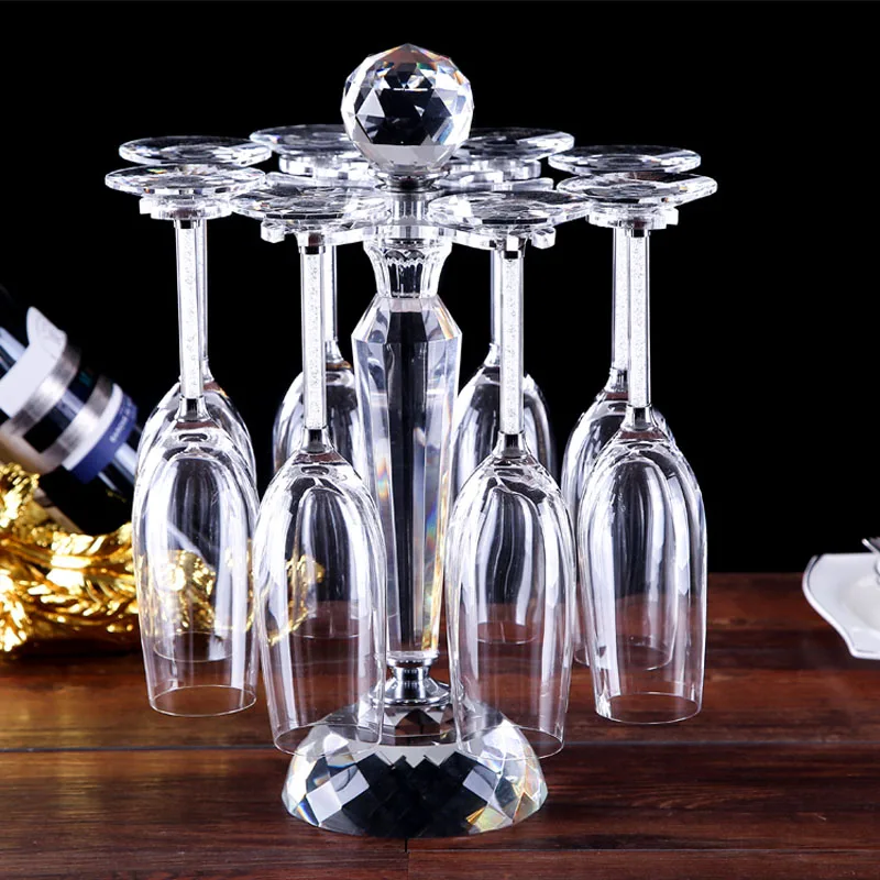 8pcs and wine rack Роскошный бокал для вина без свинца, Алмазный хрустальный бокал, пивной бокал, бокалы для шампанского, модный винный стеллаж, романтические свадебные подарки - Цвет: 8pcs and wine rack
