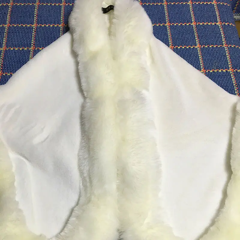 Меховое пончо накидка из искусственного лисьего меха с кроличьим мехом для