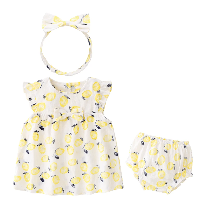 Новинка летнее милое платье-жилет для маленьких девочек комплект из 3 предметов