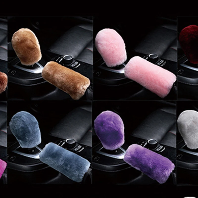 Автомобильные перчатки с ручным тормозом 2 шт. мягкий плюшевый чехол зимний