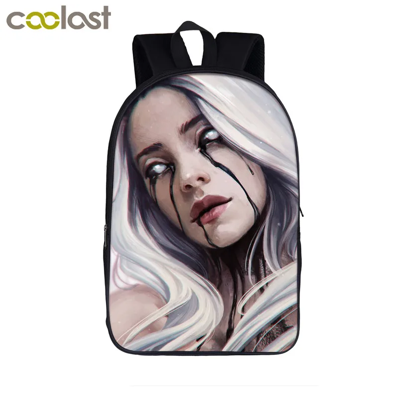 16em12 Billie Eilish рюкзак для подростков мальчиков и девочек, детские школьные сумки в стиле хип-хоп, Женская Повседневная сумка, школьный рюкзак для студентов - Цвет: 16em12
