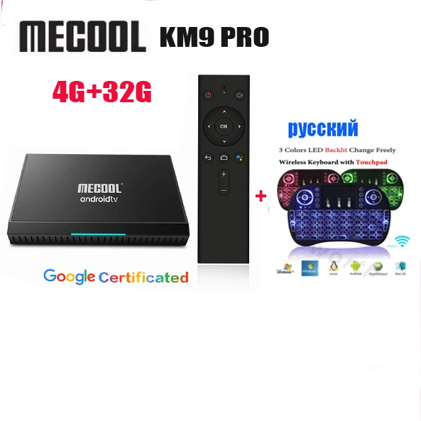 4G 32G I8 MECOOL KM9 PRO Android tv 9,0 Сертифицированный Google 4 ГБ 32 ГБ Android 9,0 ТВ приставка Amlogic S905X2 4K 2,4G 5G двойной Wifi BT4.0 KM9 A tv - Цвет: 4G 32G I8