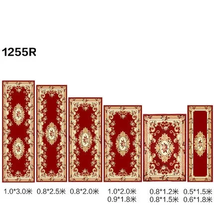 1255R Толстый ковер для коридора, полипропиленовый ковер для дома, для спальни, противоскользящий длинный коврик для лестницы, для дивана, журнального столика, напольный коврик, резные Коврики ручной работы - Цвет: 1255R