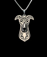 greyhound dog pendant jewelry golden colors plated