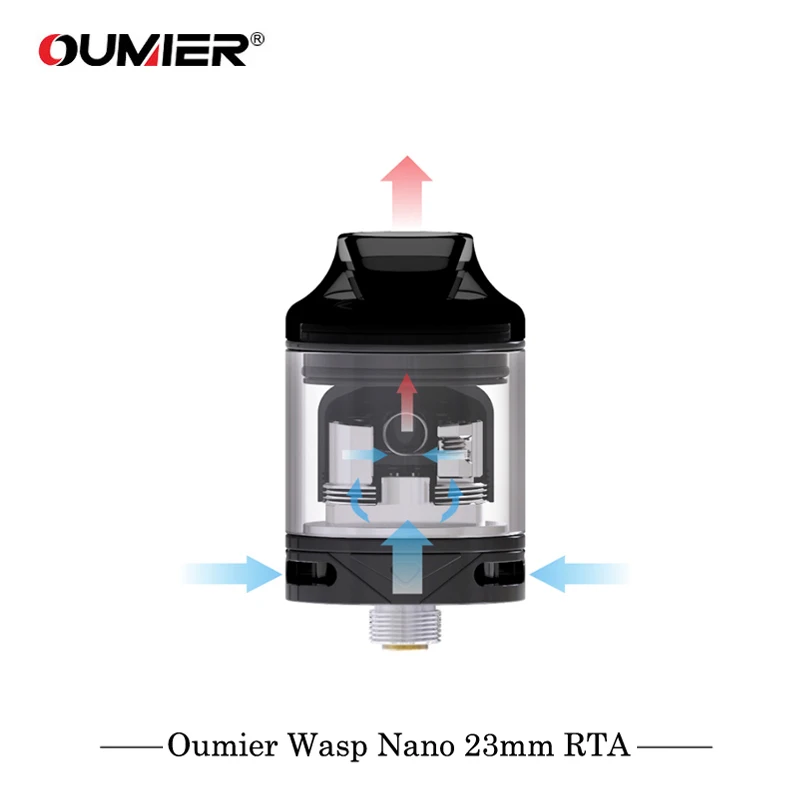 Original Oumier Wasp Nano 23mm RTA Single Coil Tank Atomizer PCTG Drip Tip Vape Vaporizer VS WASP NANO RDTA Geekvape | Электроника